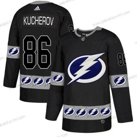 Adidas Miesten Tampa Bay Lightning #66 Nikita Kucherov Musta Maajoukkue Logos Paita