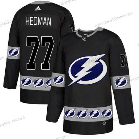 Adidas Miesten Tampa Bay Lightning #77 Victor Hedman Musta Maajoukkue Logos Paita