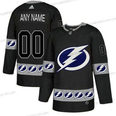 Adidas Miesten Tampa Bay Lightning Mukautettu Maajoukkue Logos Musta Jerse