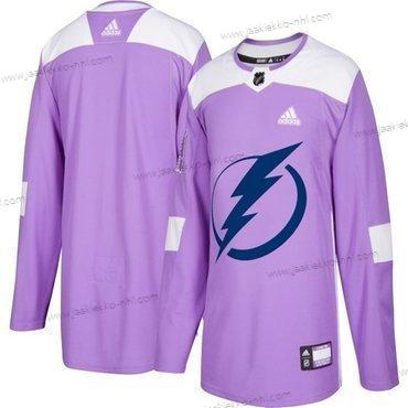 Adidas Miesten Tampa Bay Lightning Mukautettu Violetti Pinkki Jääkiekko Taistelee syöpää vastaan Harjoitus Paita