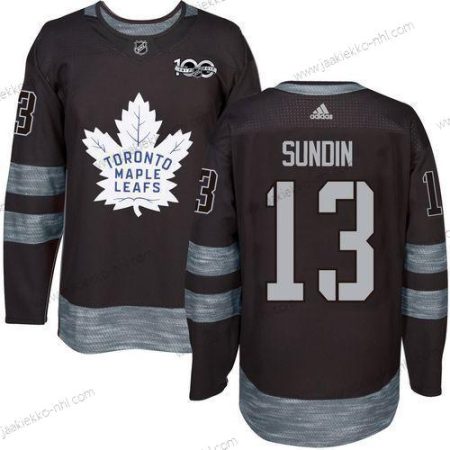 Adidas Miesten Toronto Maple Leafs #13 Mats Sundin Musta 100th Vuosipäivä Ommeltu NHL 2017 Jääkiekko Paita