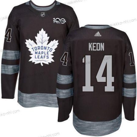 Adidas Miesten Toronto Maple Leafs #14 Dave Keon Musta 100th Vuosipäivä Ommeltu NHL 2017 Jääkiekko Paita