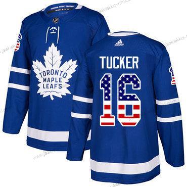 Adidas Miesten Toronto Maple Leafs #16 Darcy Tucker Sininen Kotiottelupaita Aito USA Flag Ommeltu NHL Paita