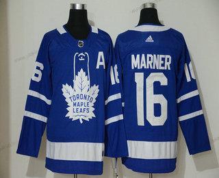 Adidas Miesten Toronto Maple Leafs #16 Mitchell Marner Royal Sininen With A Patch Ommeltu NHL Paita