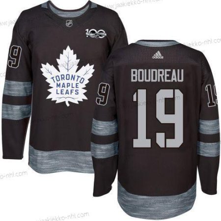 Adidas Miesten Toronto Maple Leafs #19 Bruce Boudreau Musta 100th Vuosipäivä Ommeltu NHL 2017 Jääkiekko Paita