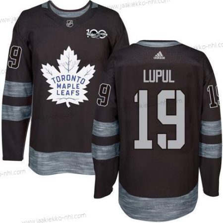 Adidas Miesten Toronto Maple Leafs #19 Joffrey Lupul Musta 100th Vuosipäivä Ommeltu NHL 2017 Jääkiekko Paita