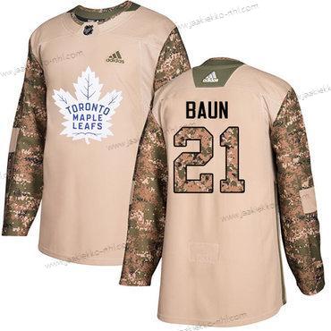 Adidas Miesten Toronto Maple Leafs #21 Bobby Baun Maastokuvio Aito 2017 Veterans Day Ommeltu NHL Paita