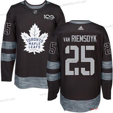 Adidas Miesten Toronto Maple Leafs #25 James Van Riemsdyk Musta 100th Vuosipäivä Ommeltu NHL 2017 Jääkiekko Paita