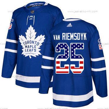 Adidas Miesten Toronto Maple Leafs #25 James Van Riemsdyk Sininen Kotiottelupaita Aito USA Flag Ommeltu NHL Paita