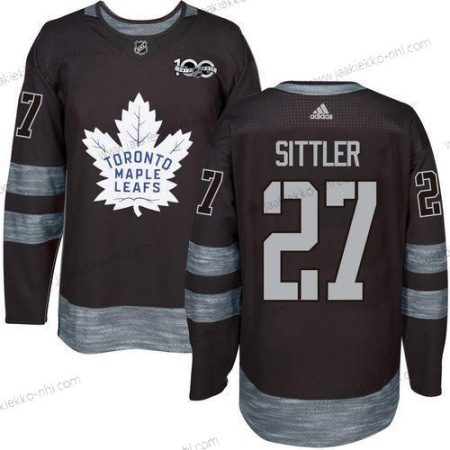 Adidas Miesten Toronto Maple Leafs #27 Darryl Sittler Musta 100th Vuosipäivä Ommeltu NHL 2017 Jääkiekko Paita