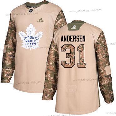 Adidas Miesten Toronto Maple Leafs #31 Frederik Andersen Maastokuvio Aito 2017 Veterans Day Ommeltu NHL Paita