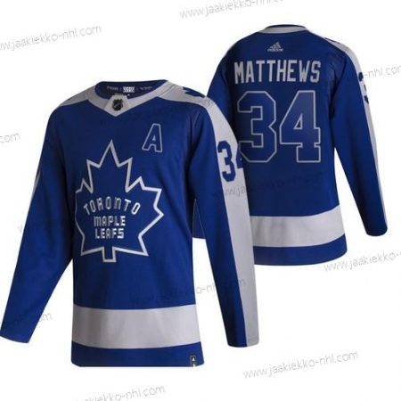 Adidas Miesten Toronto Maple Leafs #34 Auston Matthews Sininen 2020-21 Käänteinen Retro Vaihtopaita NHL Paita