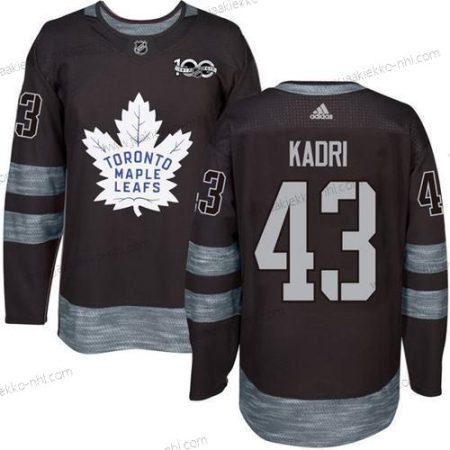 Adidas Miesten Toronto Maple Leafs #43 Nazem Kadri Musta 100th Vuosipäivä Ommeltu NHL 2017 Jääkiekko Paita