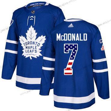 Adidas Miesten Toronto Maple Leafs #7 Lanny Mcdonald Sininen Kotiottelupaita Aito USA Flag Ommeltu NHL Paita