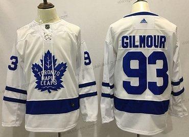 Adidas Miesten Toronto Maple Leafs #93 Doug Gilmour Valkoinen Road Aito Ommeltu NHL Paita