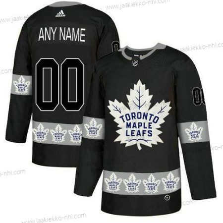 Adidas Miesten Toronto Maple Leafs Mukautettu Musta Maajoukkue Logos Paita