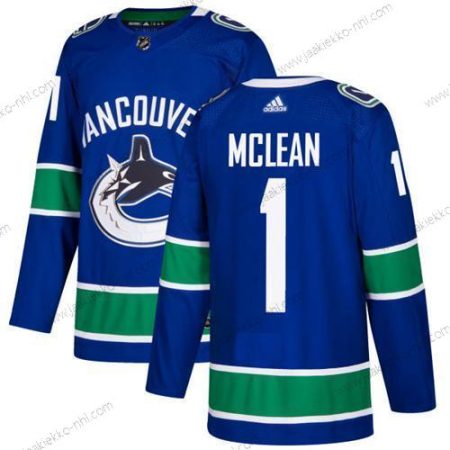 Adidas Miesten Vancouver Canucks #1 Kirk Mclean Sininen Kotiottelupaita Aito Ommeltu NHL Paita