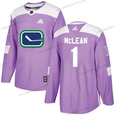 Adidas Miesten Vancouver Canucks #1 Kirk Mclean Violetti Aito Taistelee syöpää vastaan Ommeltu NHL Paita