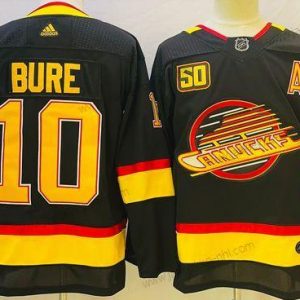 Adidas Miesten Vancouver Canucks #10 Pavel Bure Musta 50Th Season Ommeltu NHL Paita