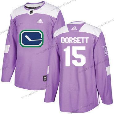 Adidas Miesten Vancouver Canucks #15 Derek Dorsett Violetti Aito Taistelee syöpää vastaan Ommeltu NHL Paita