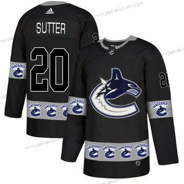 Adidas Miesten Vancouver Canucks #20 Brandon Sutter Musta Maajoukkue Logos Paita