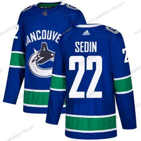 Adidas Miesten Vancouver Canucks #22 Daniel Sedin Sininen Kotiottelupaita Aito Ommeltu NHL Paita