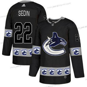 Adidas Miesten Vancouver Canucks #22 Henrik Daniel Sedin Musta Maajoukkue Logos Paita