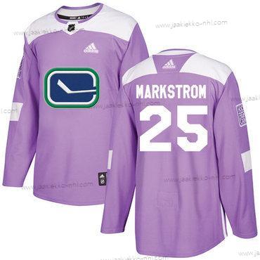 Adidas Miesten Vancouver Canucks #25 Jacob Markstrom Violetti Aito Taistelee syöpää vastaan Ommeltu NHL Paita