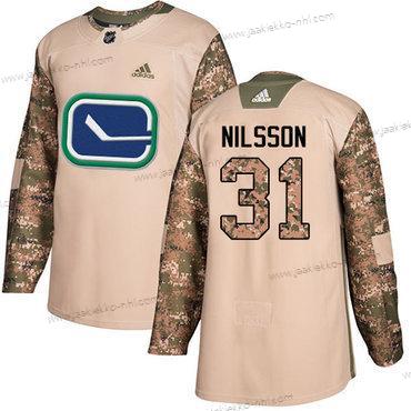 Adidas Miesten Vancouver Canucks #31 Anders Nilsson Maastokuvio Aito 2017 Veterans Day Ommeltu NHL Paita