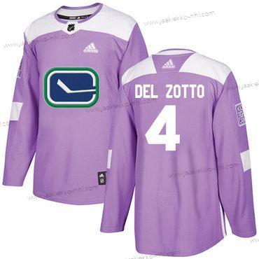 Adidas Miesten Vancouver Canucks #4 Michael Del Zotto Violetti Aito Taistelee syöpää vastaan Ommeltu NHL Paita