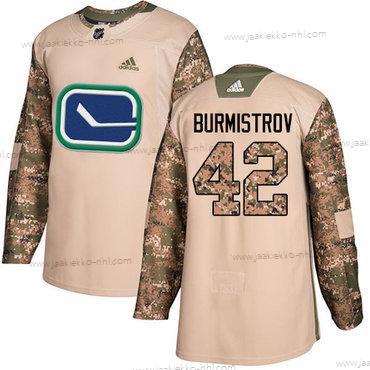 Adidas Miesten Vancouver Canucks #42 Alex Burmistrov Maastokuvio Aito 2017 Veterans Day Ommeltu NHL Paita