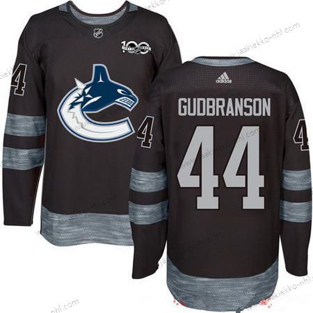 Adidas Miesten Vancouver Canucks #44 Erik Gudbranson Musta 100th Vuosipäivä Ommeltu NHL 2017 Jääkiekko Paita