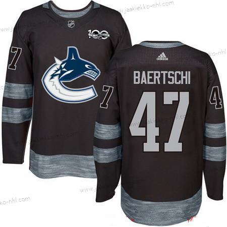 Adidas Miesten Vancouver Canucks #47 Sven Baertschi Musta 100th Vuosipäivä Ommeltu NHL 2017 Jääkiekko Paita