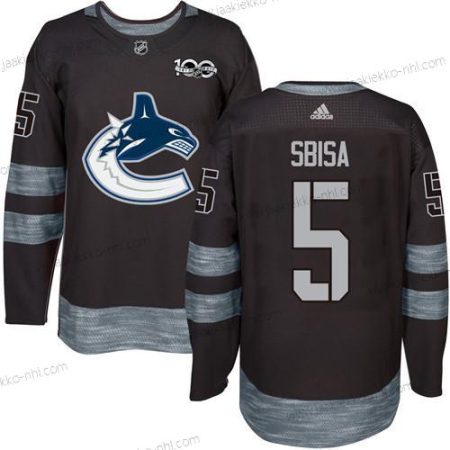 Adidas Miesten Vancouver Canucks #5 Luca Sbisa Musta 100th Vuosipäivä Ommeltu NHL 2017 Jääkiekko Paita