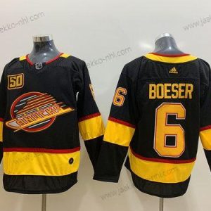 Adidas Miesten Vancouver Canucks 6 Brock Boeser Musta 50Th Season Paita