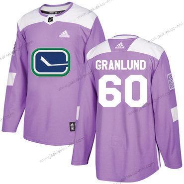 Adidas Miesten Vancouver Canucks #60 Markus Granlund Violetti Aito Taistelee syöpää vastaan Ommeltu NHL Paita