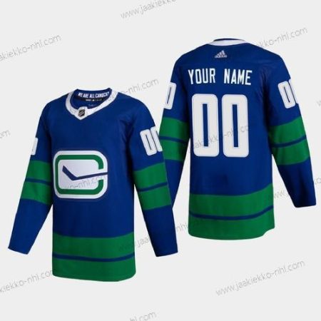 Adidas Miesten Vancouver Canucks Mukautettu 2020-21 Sininen Aito Pelaaja Vaihtopaita Ommeltu NHL Paita