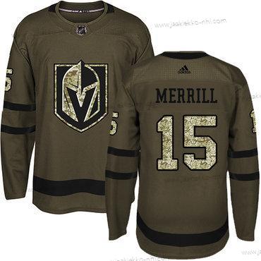 Adidas Miesten Vegas Golden Knights #15 Jon Merrill Premier Vihreä Salute to Service NHL Paita