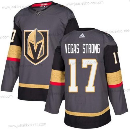 Adidas Miesten Vegas Golden Knights #17 Vegas Strong Harmaa Kotiottelupaita Aito Ommeltu NHL Paita