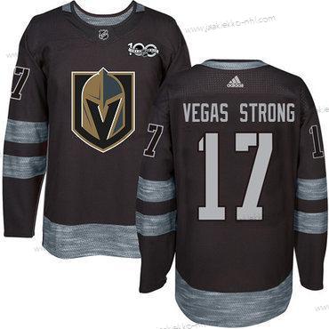 Adidas Miesten Vegas Golden Knights #17 Vegas Strong Musta 1917-2017 100th Vuosipäivä Ommeltu NHL Paita