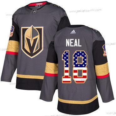 Adidas Miesten Vegas Golden Knights #18 James Neal Harmaa Kotiottelupaita Aito USA Flag Ommeltu NHL Paita