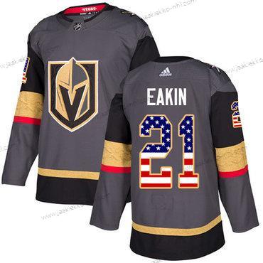 Adidas Miesten Vegas Golden Knights #21 Cody Eakin Harmaa Kotiottelupaita Aito USA Flag Ommeltu NHL Paita