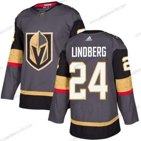 Adidas Miesten Vegas Golden Knights #24 Oscar Lindberg Harmaa Kotiottelupaita Aito Ommeltu NHL Paita