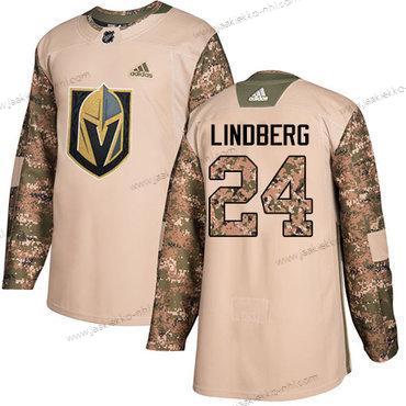 Adidas Miesten Vegas Golden Knights #24 Oscar Lindberg Maastokuvio Aito 2017 Veterans Day Ommeltu NHL Paita