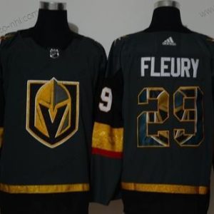 Adidas Miesten Vegas Golden Knights #29 Marc-Andre Fleury Harmaa With Maajoukkue Logo Ommeltu NHL Paita