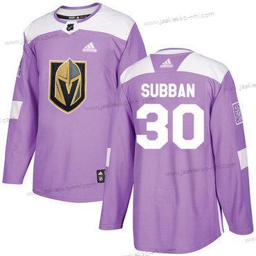 Adidas Miesten Vegas Golden Knights #30 Malcolm Subban Violetti Aito Taistelee syöpää vastaan Ommeltu NHL Paita