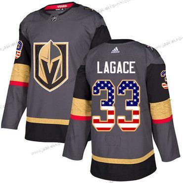 Adidas Miesten Vegas Golden Knights #33 Maxime Lagace Harmaa Kotiottelupaita Aito USA Flag Ommeltu NHL Paita