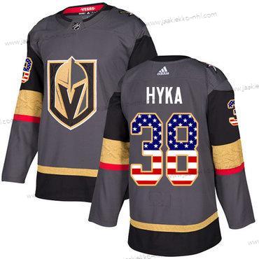 Adidas Miesten Vegas Golden Knights #38 Tomas Hyka Harmaa Kotiottelupaita Aito USA Flag Ommeltu NHL Paita