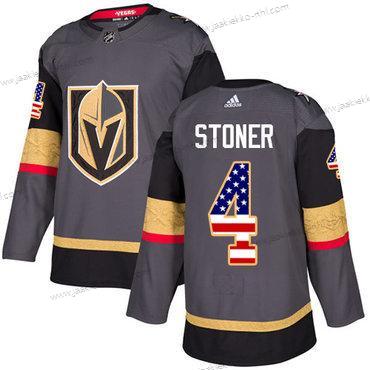 Adidas Miesten Vegas Golden Knights #4 Clayton Stoner Harmaa Kotiottelupaita Aito USA Flag Ommeltu NHL Paita