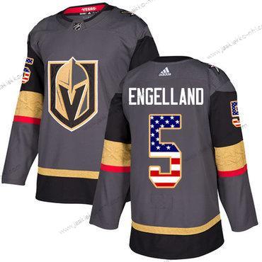 Adidas Miesten Vegas Golden Knights #5 Deryk Engelland Harmaa Kotiottelupaita Aito USA Flag Ommeltu NHL Paita